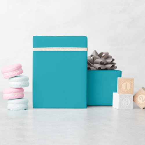 Solid color plain turquoise Blue bird Wrapping Paper
