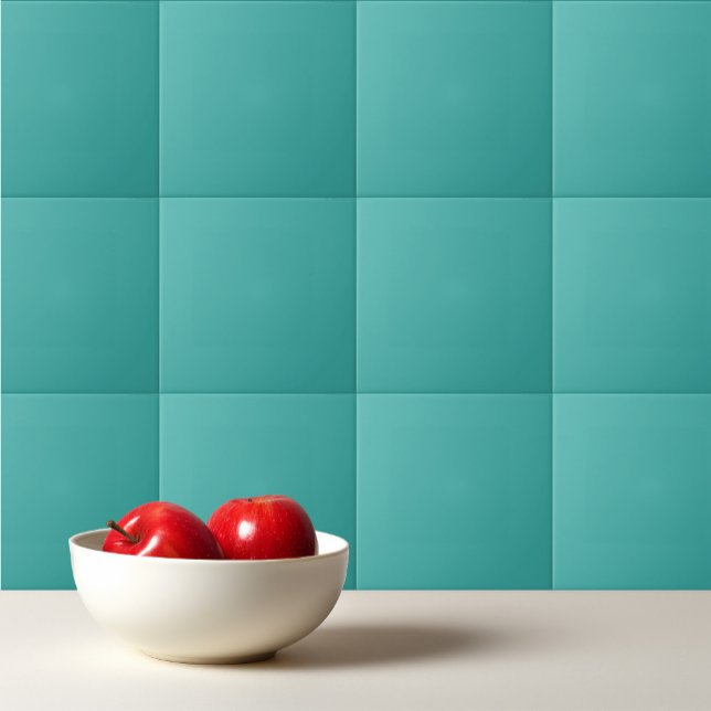 Solid color plain Verdigris green turquoise Ceramic Tile (Creator Uploaded)