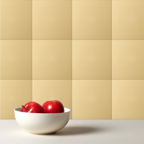 Solid color plain vintage pale yellow ceramic tile