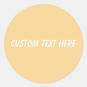 Solid color plain vintage pale yellow classic round sticker