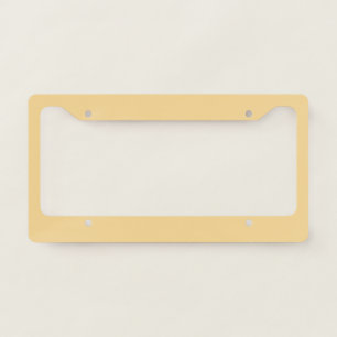 Solid color plain vintage pale yellow license plate frame