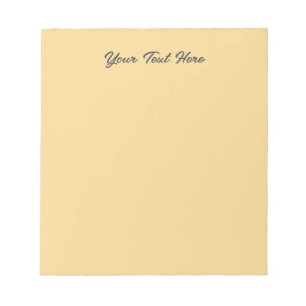Solid color plain vintage pale yellow notepad