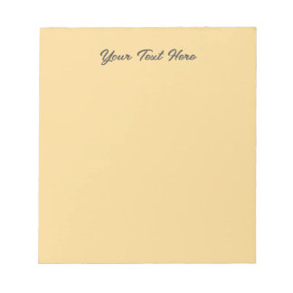 Solid color plain vintage pale yellow notepad