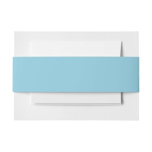 Solid color plain Winter light Blue Invitation Belly Band