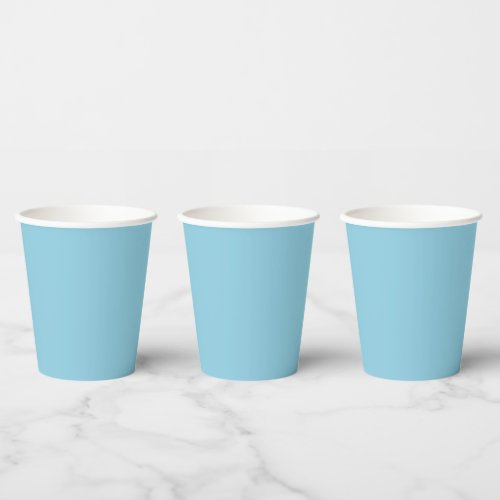 Solid color plain Winter light Blue Paper Cups