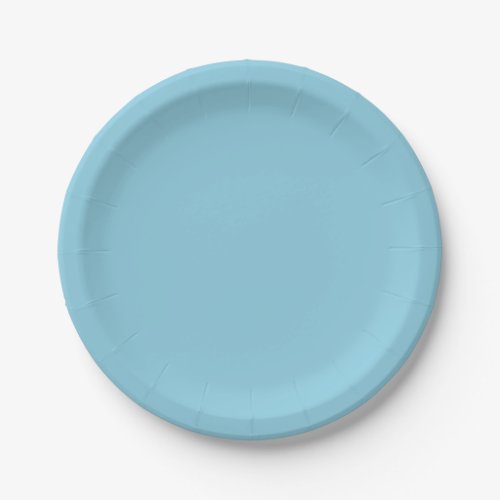 Solid color plain Winter light Blue Paper Plates