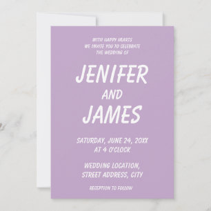 Solid color plain wisteria light purple invitation