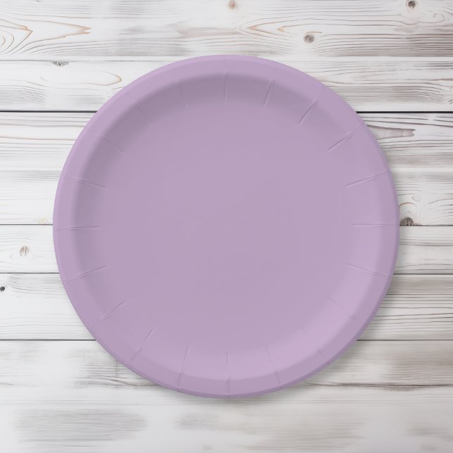 Solid color plain wisteria light purple paper plates (Creator Uploaded)