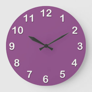 Solid Color: Plum Purple Large Clock