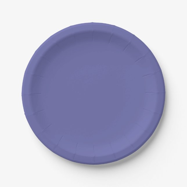 Solid Color | purple blue periwinkle Paper Plates (Front)