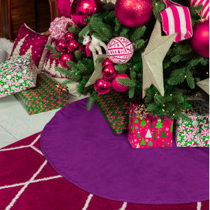 Solid Color Purple Brushed Polyester Tree Skirt