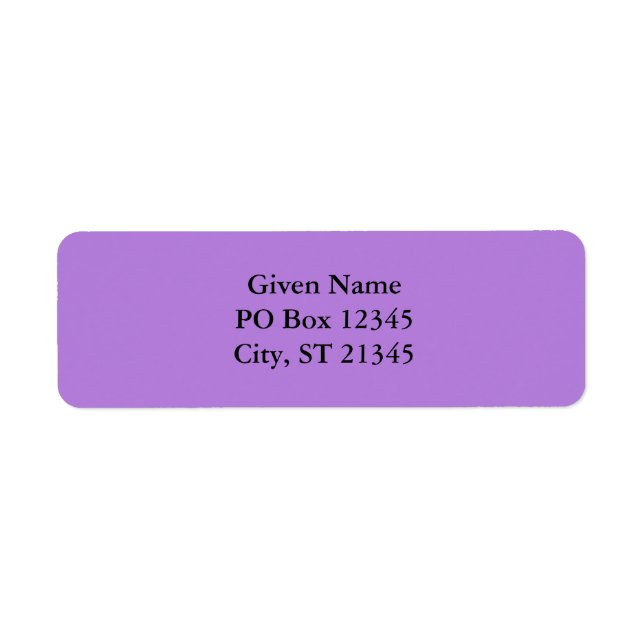 Solid Color Purple Lavender Blank Label (Front)