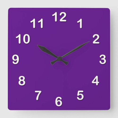 Solid Color Purple Square Wall Clock