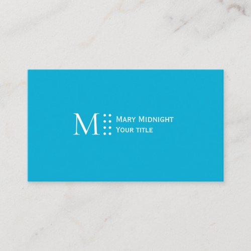  Solid Color QR code Modern Elegant Bright Blue  Business Card