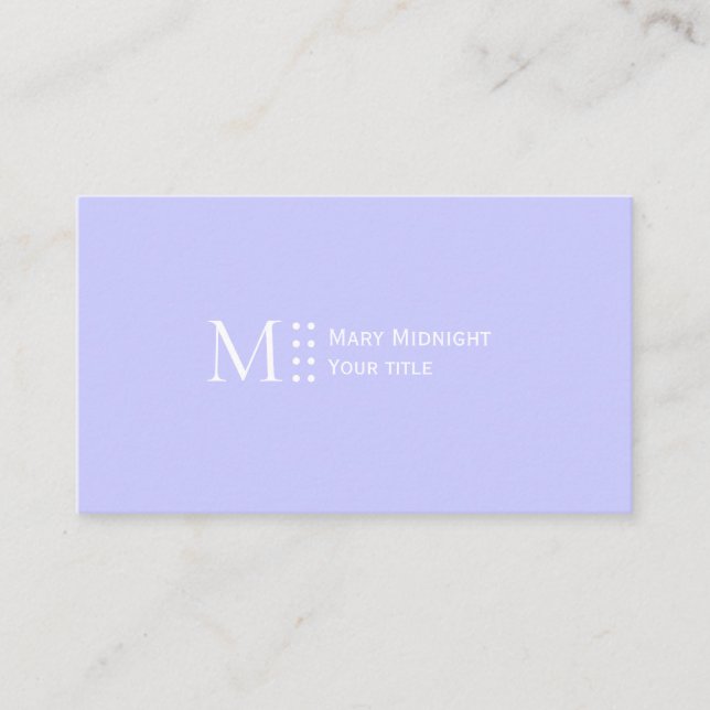  Solid Color QR code Modern Elegant Periwinkle  Business Card (Front)