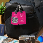 Solid Color QR code Scan if lost Neon Pink  Luggage Tag<br><div class="desc">Travel in style and with peace of mind with the Solid Color QR Code "Scan if Lost" Neon Pink Luggage Tag. This eye-catching tag features a brilliant neon pink shade, ensuring your luggage is easily noticeable and stylish at any baggage carousel. The innovative QR code on the tag is not...</div>