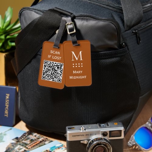  Solid Color QR code Scan if lost Roux Safety  Luggage Tag