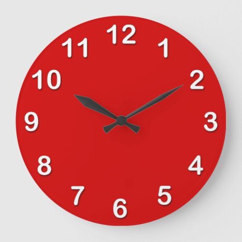 Solid Color Red Large Clock