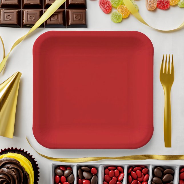 Solid Color Red Party Paper Plates (Creator Uploaded)