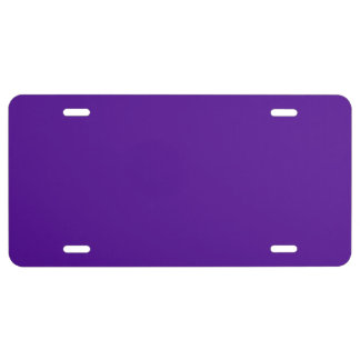 Solid color rich purple license plate