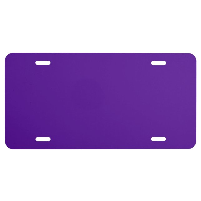 Solid color rich purple license plate (Front)