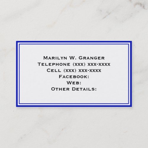 Solid Color Royal Blue Business Card