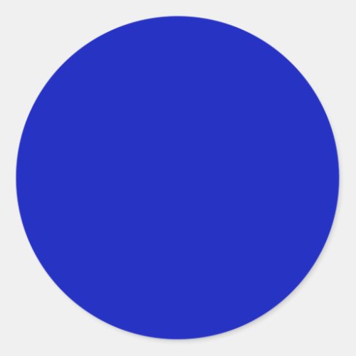 Solid Color Royal Blue Classic Round Sticker
