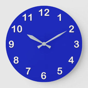 Solid Color: Royal Blue Large Clock