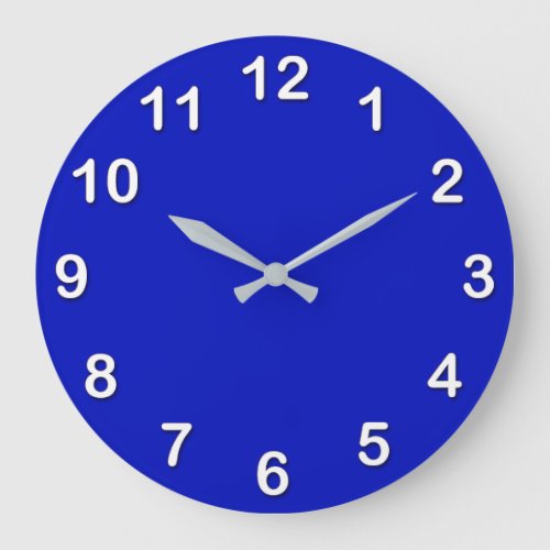 Solid Color Royal Blue Large Clock