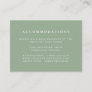 Solid Color Sage Green Wedding Accommodations Enclosure Card