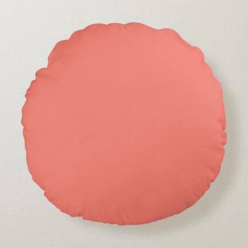 Solid color salmon coral round pillow