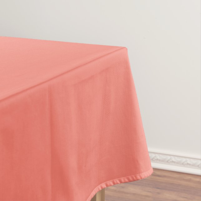 Solid color salmon coral tablecloth (In Situ)