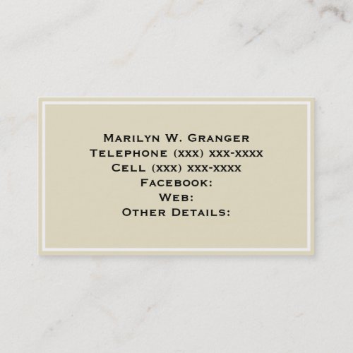 Solid Color Sand Beige Business Card