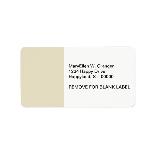 Solid Color: Sand Beige Label (Front)