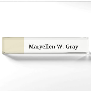 Solid Color: Sand Beige Nameplate