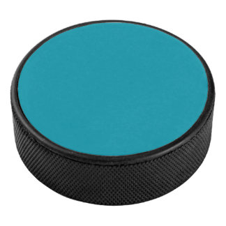 Solid color seaside teal hockey puck