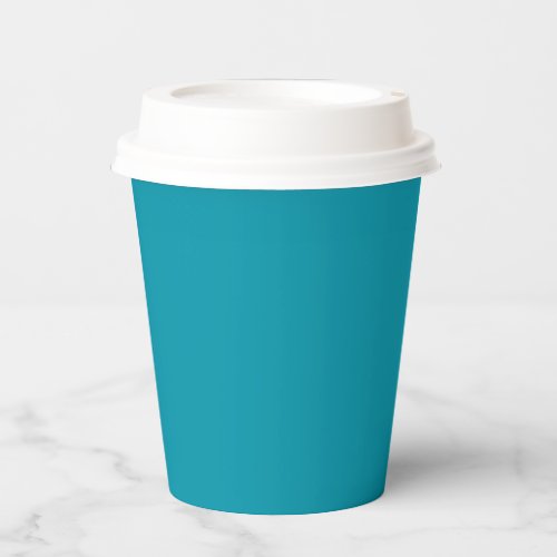 Solid color seaside teal paper cups