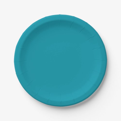Solid color seaside teal paper plates