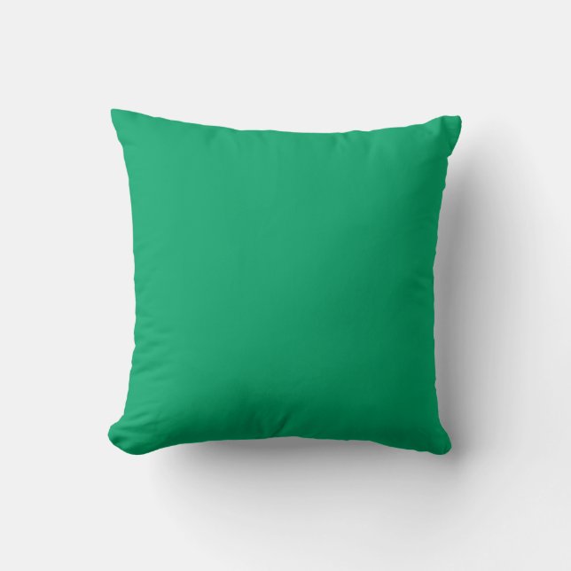 Solid color shamrock green Throw Pillow (Front)