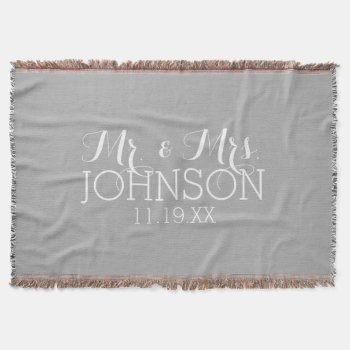 Solid Color Silver - Mr & Mrs Wedding Favors Throw Blanket by JustWeddings at Zazzle