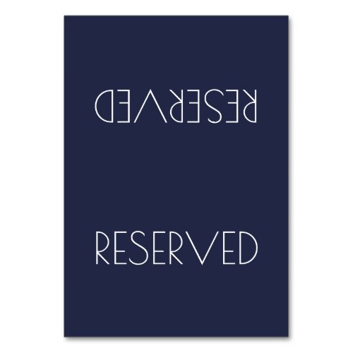 Solid Color Simple Reserved Seating Tented Sign Table Number