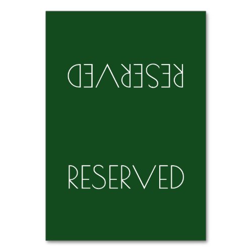 Solid Color Simple Reserved Seating Tented Sign Table Number