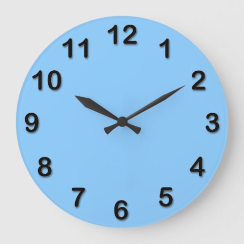 Solid Color Sky Blue Large Clock