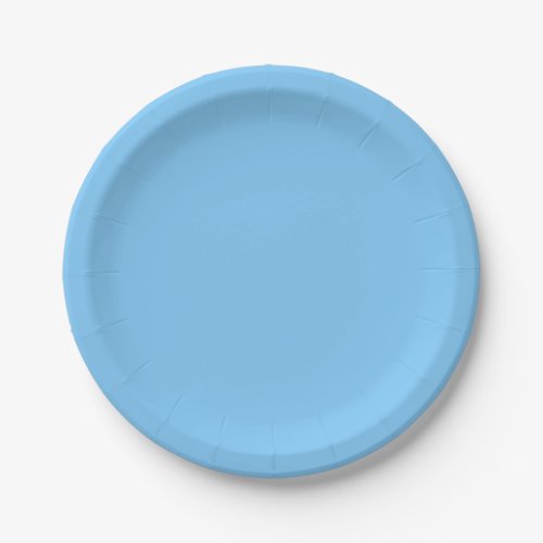 Solid color sky light blue paper plates
