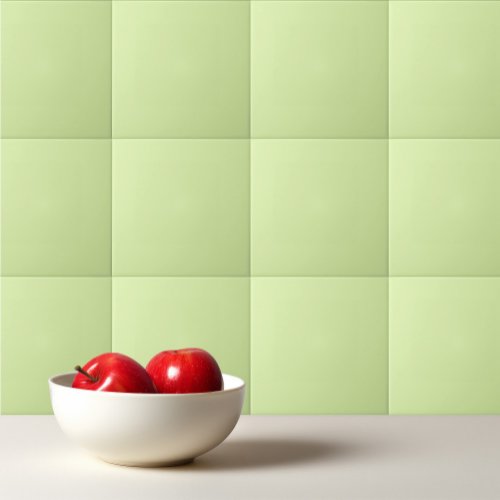 Solid color soft honeydew green ceramic tile