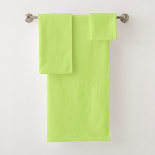 Solid color soft light lime green bath towel set