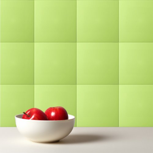 Solid color soft light lime green ceramic tile