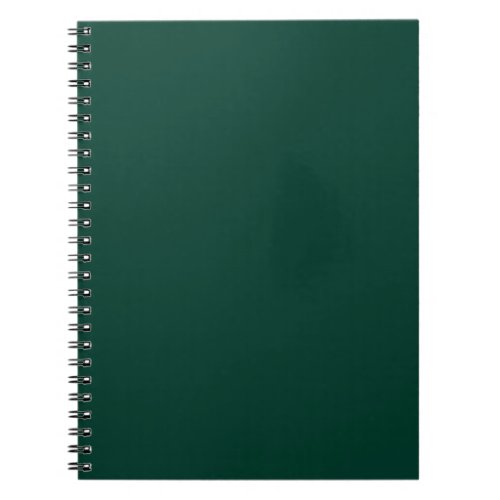 Solid color spruce dark green notebook