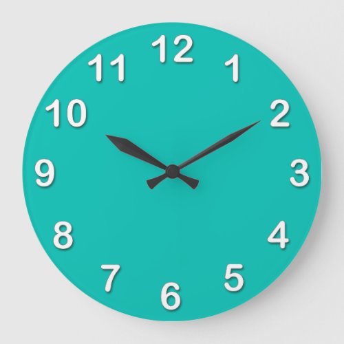 Solid Color Teal Large Clock