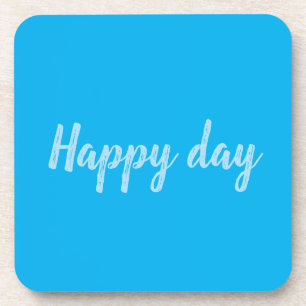 Solid Color Text Template Beverage Coaster